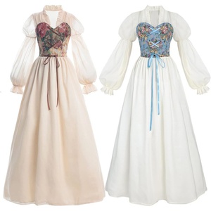 文艺复兴时期连衣裙女式中世纪服装维多利亚时代海盗裙仙女长裙子
