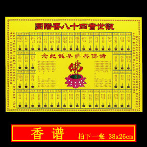 观世音财神仙家香谱图佛教道教观音香火图谱烧香解香图解塑封覆膜