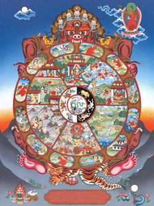 定制六道轮回图片画像相纸塑封水晶摆台卷轴挂画唐卡佛像贴画结缘