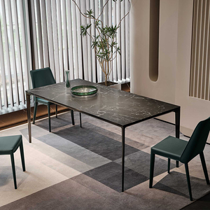 意大利进口拉米娜岩板餐桌现代简约长方形餐台意式极简德利丰家用