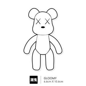 白色暴力熊gloomy贴画笔记本电脑手机滑板贴纸行李箱贴防水288