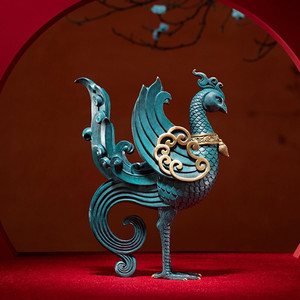 铜师傅四神兽之朱雀吉祥家居饰品铜工艺品客厅玄关摆件乔迁新居礼