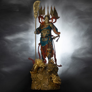 铜师傅纯铜九龙关帝关公中式客厅玄关镇宅摆件工艺品店铺开业礼品