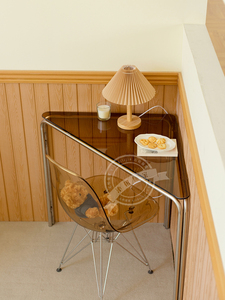 简约北欧风三角形茶几转角书桌梳妆台不锈钢玻璃墙角拐角写字桌