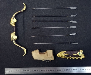 1/6古代兵人  三国系列兵器散件 魂作黄忠黄金弓 现货包邮