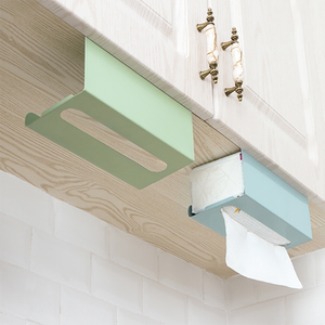 厨房纸巾盒免打孔铁艺家用纸巾盒创意厨房挂纸架橱柜门抽纸盒壁挂