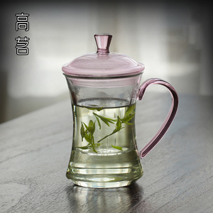 玻璃茶杯女士用简约绿茶茶水分离泡茶杯带过滤办公室花茶水杯带盖