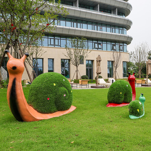 大型户外绿植草皮蜗牛玻璃钢雕塑小区草坪花园庭院售楼处装饰摆件
