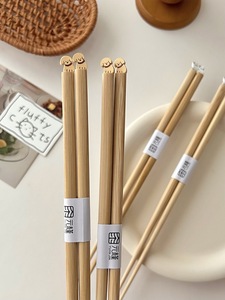 筷子上长出了猫猫和狗子 家用卡通木质筷子韩式ins简约可爱餐具