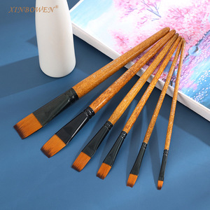 欣博文尼龙油画笔单支水粉笔平头笔专业美术绘画水彩笔刷丙烯排笔