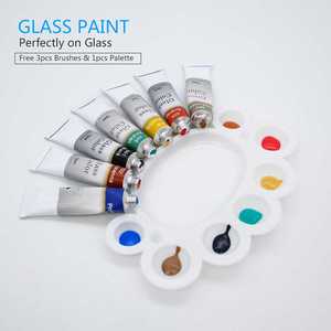 玻璃画颜料套装 12色陶瓷画颜料防水不掉色 手绘diy涂鸦绘画专用