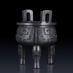 鼎摆件纯铜办公室招财客厅装饰品青铜器工艺品商务礼品山河水工艺品