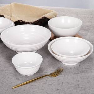 密胺牛肉面碗白色斗笠碗仿瓷汤粉碗粉店专用面碗商用麻辣烫大汤碗