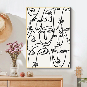 毕加索黑白抽象人脸线条装饰画土耳其风格摆件摆画玄关楼梯间挂画