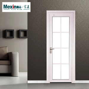 mexin美心 定制钛镁合金卫生间门 厨房浴室镶嵌钢化玻璃门 平开门