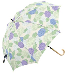 【现货】小绿日本三国长柄款雨伞 抗风成人晴雨伞 山雀小鸟紫阳花