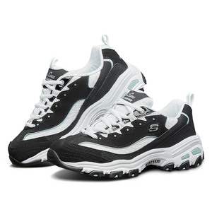 skechers斯凯奇经典黑白熊猫鞋女鞋厚底增高运动鞋老爹鞋女11959