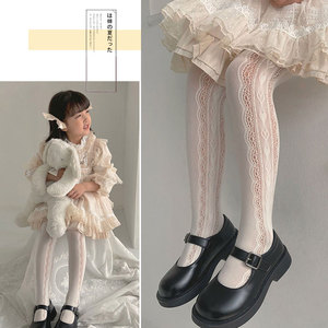 女童洛丽塔连裤袜薄款夏季公主裙袜子女孩白色萝莉可爱连脚打底袜