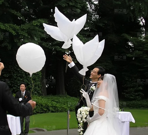 婚庆环保 庆典放飞鸽子气球飘空 进口婚礼鸽子气球