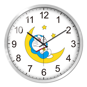 猫卡通挂钟机器猫时钟男童女孩卧室静音时钟哆啦a梦石英钟表0人付款