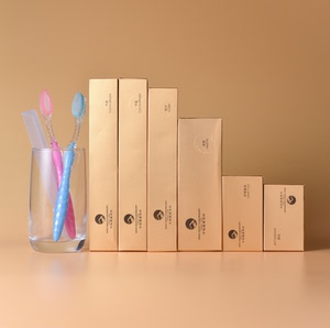 四五星级酒店用品一次性洗漱牙具商务客房牙刷牙膏金卡特种纸包装