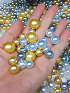 直播拍卖裸珠淡水海水南洋金珠正圆成品珍珠 万能使用链接