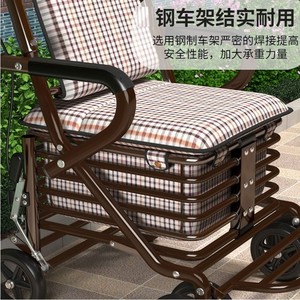 老人推车椅子可坐助力代步车行走助行器老年人坐的能推走的软椅子