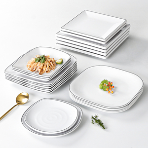 五毫密胺餐具酒店盘子方形商用餐厅饭店专用菜盘仿瓷餐盘凉菜碟子
