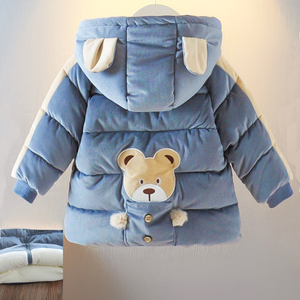 男童棉服超厚女童棉袄宝宝冬装加厚加绒中长款婴儿童冬季保暖棉衣