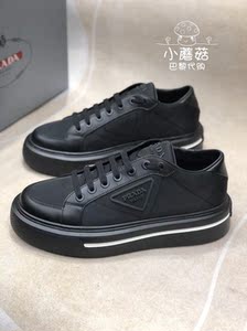 prada/普拉达新款男士外穿拼接三角标logo男鞋套脚小白鞋 ciow
