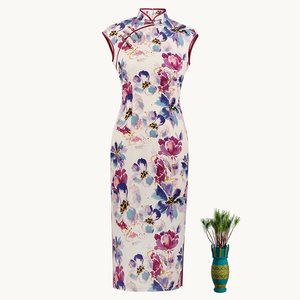 遇红颜日常改良旗袍月牙袖收省修身老上海优雅中式连衣裙女初晴