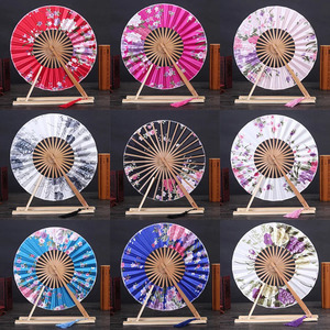 古典中国风圆形风车扇和风樱花日本用宫扇子礼品日式折扇女士折叠