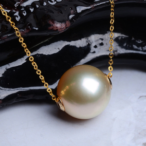 依昌天然南洋金珍珠锁骨链10.5mm优雅简约爱恋18k金项链温柔女款