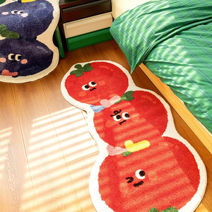 TipToe番茄蓝莓卧室床边地毯客厅书房水果异形衣帽间装饰长条地垫