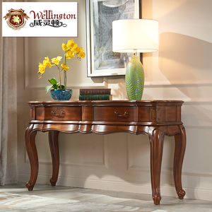 威灵顿现代简约美式沙发背柜简美实木沙发背几轻奢客厅玄关Q603-5