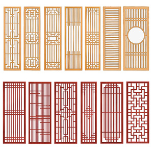 新中式实木花格镂空木格栅隔断屏吊顶东阳木雕仿古门窗玄关背景墙