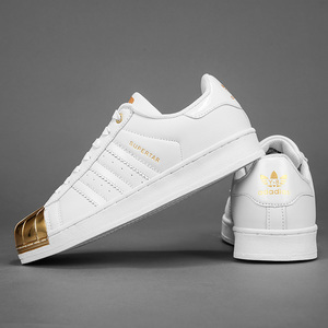 阿迪达斯三叶草金色贝壳头板鞋男女金标休闲鞋fv3310 fv3311 3305