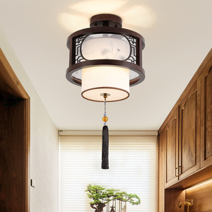 新中式过道灯入户玄关阳台灯走廊楼梯灯禅意中国风卧室灯小吸顶灯