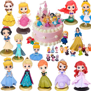 艾莎公主蛋糕装饰卡通小公主女孩小朋友爱莎美人鱼生日蛋糕装饰摆