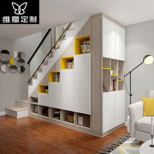 维意定制客餐厅楼梯柜 储物柜玄关柜 定制转角酒柜预付金