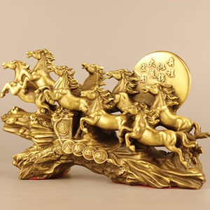 纯铜八骏雄风马生肖马马到成功家居装饰办公室摆件招财马八马奔腾