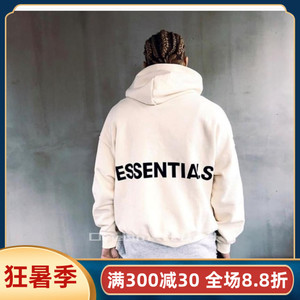 fearofgodessentialsfog复线加绒背后字母男连帽衫卫衣