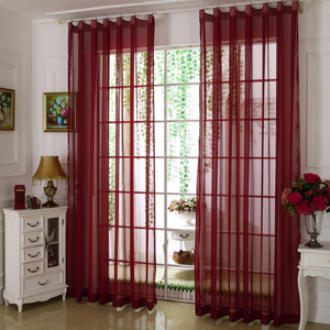 定制 窗帘 窗纱 纱帘 酒红色纱料 12元/米