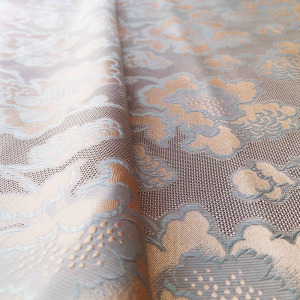 中国风花罗牡丹手工提花真丝面料非物质文化遗产真丝桑蚕丝布料