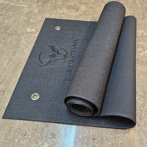 高档瑜伽垫PVC黑色高密度防滑健身垫天然橡胶挂墙打孔瑜伽馆专用
