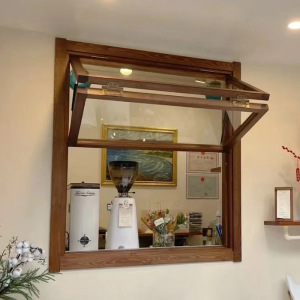 原木窗定制上翻木窗户折叠窗室内长虹玻璃木质推拉窗上下提拉窗