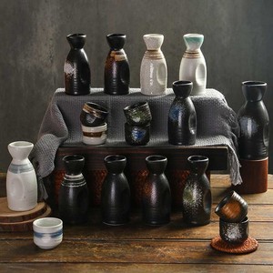 日式陶瓷清酒壶复古分酒器料理寿司店酒壶酒杯套装家用创意白酒瓶