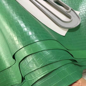 日本兵库原厂仙人掌绿竹节鳄鱼纹1.4mm手工diy头层牛皮真皮皮料