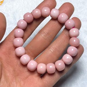94田内商贸淘宝粉澳宝手链女粉欧泊粉红蛋白石粉色宝石粉奥宝单圈