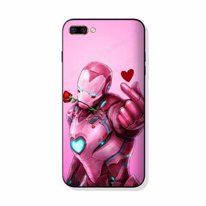粉红钢铁侠iron man手机壳华为磨砂oppo小米浮雕vivo三星少女桃心